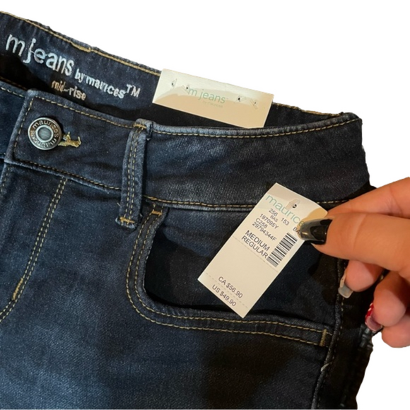 m Jeans by Maurices Mid-rise Super Soft Denim Plaid Jegging Size Medium NWT - Picture 8 of 14
